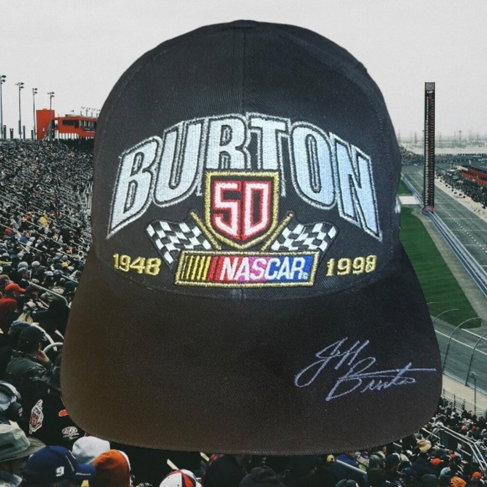 Vintage 90's Logo Athletic Jeff Burton NASCAR 50th Anniversary Snapback Hat Cap